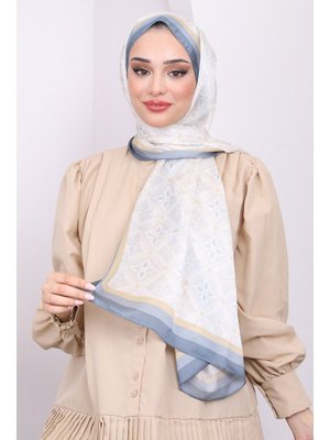 Vizon Gri Akel Desenli Alfa Silk Şal Vizon Gri Akel Desenli Alfa Silk Şal