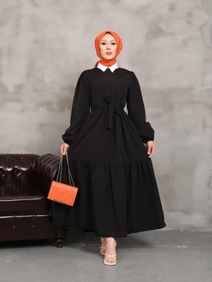 Siyah Kat Kat Elbise Siyah Kat Kat Elbise