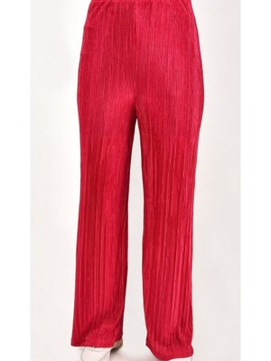 Fuşya Bürümcük Kumaş Geniş Paça Pantolon Fuşya Bürümcük Kumaş Geniş Paça Pantolon