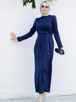 Lily Drape Pile Özel Gün Elbisesi Laci