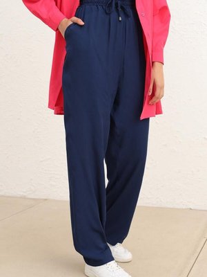 Lacivert Cepli Bol Paça Pantolon Lacivert Cepli Bol Paça Pantolon