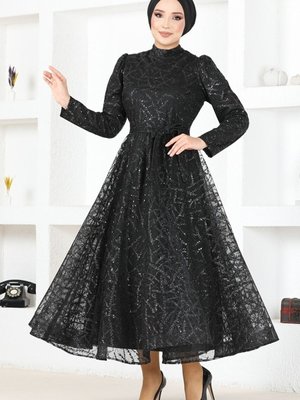 Tül Abiye Elbise Siyah Tül Abiye Elbise Siyah