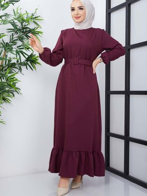 Mürdüm Gülce Krep Elbise Mürdüm Gülce Krep Elbise