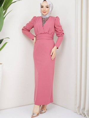 Gül Kurusu Berfin Abiye Elbise