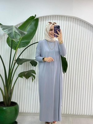 Penye Elbise Gri Penye Elbise Gri