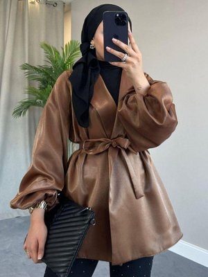 Balon Kol Ceket Kahverengi Balon Kol Ceket Kahverengi