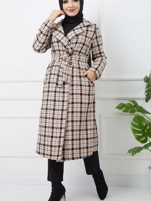 Oranj Ekose Kaşe Kaban Oranj Ekose Kaşe Kaban