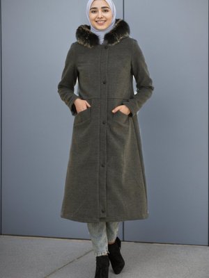 Antrasit Hermes Kaşe Kaban Antrasit Hermes Kaşe Kaban