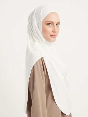 Beyaz Pratik Uzun Pileli Hazır Türban Beyaz Pratik Uzun Pileli Hazır Türban