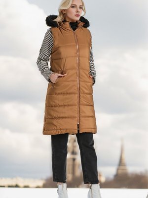 Taba Kapüşonlu Kapitone Yelek