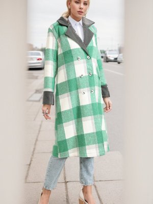 Yeşil Kruvaze Yaka Kaşe Kaban Yeşil Kruvaze Yaka Kaşe Kaban