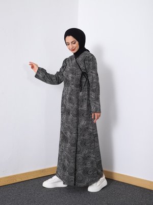 Yandan Bağlamalı Namaz Elbisesi Şal Desenli