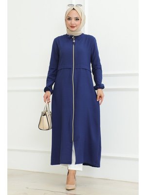 İndigo Baler Boydan Fermuarlı Ferace İndigo Baler Boydan Fermuarlı Ferace