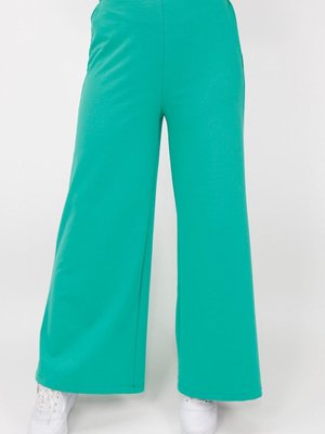 Yeşil İp Kumaş Geniş Paça Pantolon