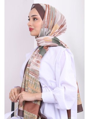 Kahverengi Akel Desenli Pamuk Şal Kahverengi Akel Desenli Pamuk Şal