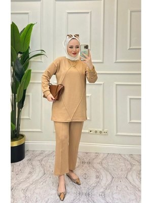 Bej Önü Dikişli İkili Takım Bej Önü Dikişli İkili Takım