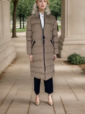 Koyu Kahve Kapuşonlu Şişme Mont Koyu Kahve Kapuşonlu Şişme Mont