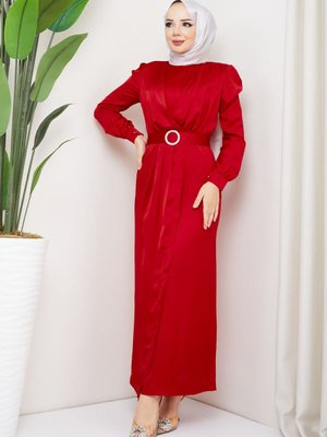 Kırmızı Bahar Abiye Elbise