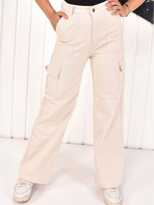 Taş Kargo Cepli Geniş Paça Kot Pantolon Taş Kargo Cepli Geniş Paça Kot Pantolon