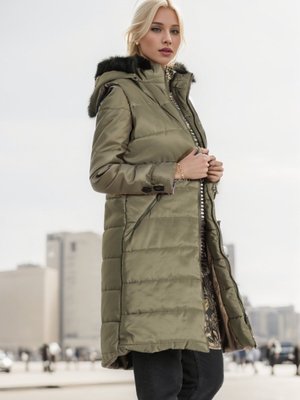 Haki Kapüşonlu Kapitone Yelek Haki Kapüşonlu Kapitone Yelek