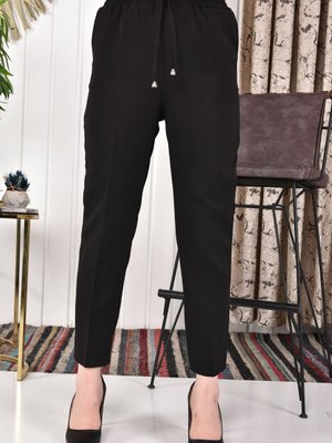 Siyah Double Kumaş Büyük Beden Pantolon Siyah Double Kumaş Büyük Beden Pantolon