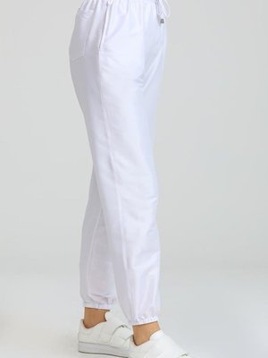 Beyaz Cepli Jogger Pantolon