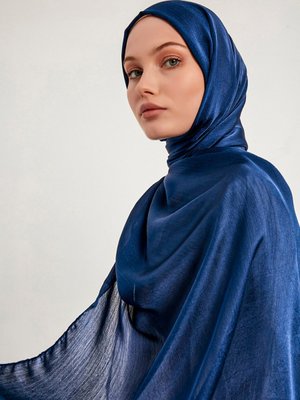 Lacivert Janjanlı Krinkıl Şal