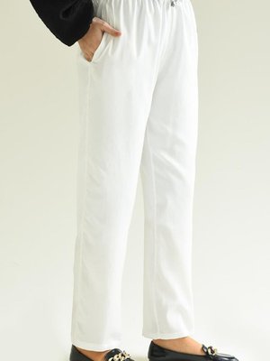 Ekru Cepli Bol Paça Pantolon