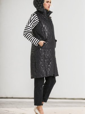 Siyah Fermuarlı Kapitone Yelek