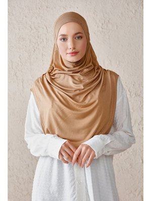 Kahve Uzun Pileli Viskon Pratik Eşarp Hazır Türban Kahve Uzun Pileli Viskon Pratik Eşarp Hazır Türban