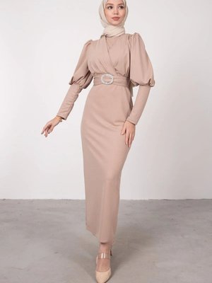 Kalem Taş Tokalı Kuşaklı Abiye Elbise