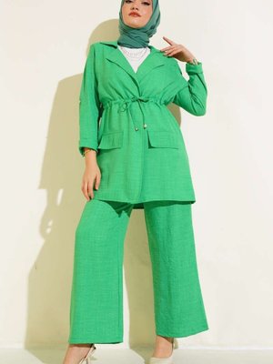 Yeşil Ceketli Keten Takım Yeşil Ceketli Keten Takım