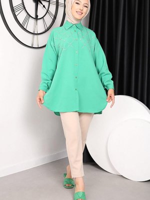 Yeşil Önü Taşlı Tunik Yeşil Önü Taşlı Tunik