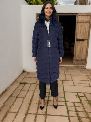 Lacivert Kapuşonlu Şişme Mont Lacivert Kapuşonlu Şişme Mont