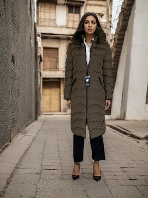 Haki Kapuşonlu Şişme Mont Haki Kapuşonlu Şişme Mont