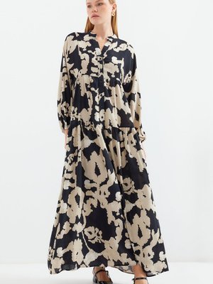 Otantik Desenli Elbise A.bej Otantik Desenli Elbise A.bej