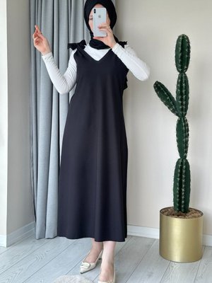 Bağlama Detaylı Siyah Jile