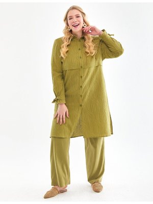 Boncuk Işlemeli Tunik Haki