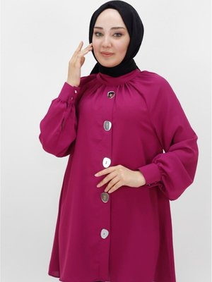 Fuşya Jessıca Kumaş Ayna Düğme Detaylı Tunik Fuşya Jessıca Kumaş Ayna Düğme Detaylı Tunik