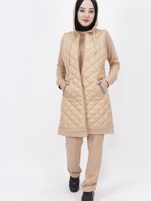 Camel İp Kumaş Yelekli 3lü Takım Camel İp Kumaş Yelekli 3lü Takım