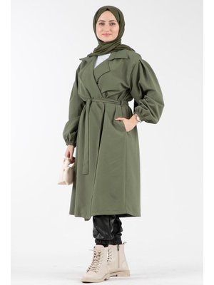 Haki Kruvaze Yaka Lidya Trençkot Haki Kruvaze Yaka Lidya Trençkot