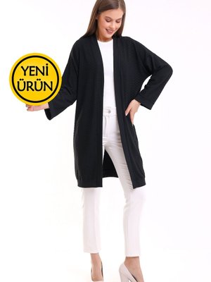 Düşük Kol Esnek Penye Kimono & Uzun Hırka Düşük Kol Esnek Penye Kimono & Uzun Hırka