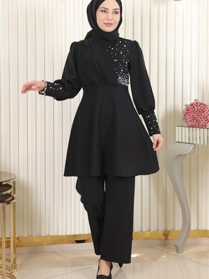 İncili İkili Takım Siyah