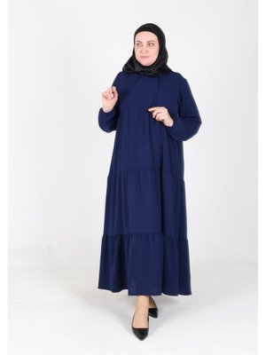 İnci Ayrobin Farbalı Kolları Lastikli Elbise Beden