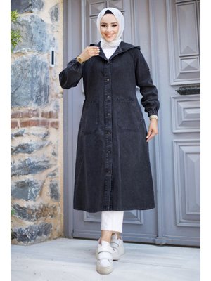 Antrasit Kolları Çakımlı Kot Kap