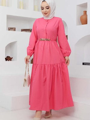 Fuşya Mabel Zincirli Elbise Fuşya Mabel Zincirli Elbise