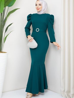 Yeşil Akşın Abiye Elbise