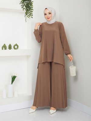 Harika Rahat Ve Şık Kendinden Kalın Piliseli Pantolon Düz Sade Tunik İkili Takım ??