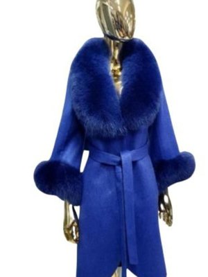 Mavi Hakiki Deri Kürk Ceket %100 Orijinal Mont