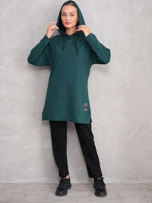 Zümrüt Sweat Tunik Pantolon İkili Spor Takım Zümrüt Sweat Tunik Pantolon İkili Spor Takım